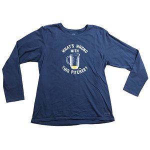 Life Is Good 100% Cotton What's Wrong With This Pitcher Crusher Tee Unisex XL‎